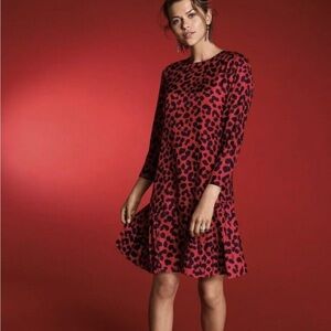 🆕 NWT Ann Taylor Red and Black Long Sleeve Sweater Dress Sz 2